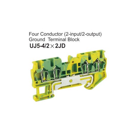 UJ5-4/2x2JD Four Conductor Ground Terminal Block