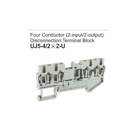 UJ5-4/2x2-U Four Conductor Disconnection Terminal Block