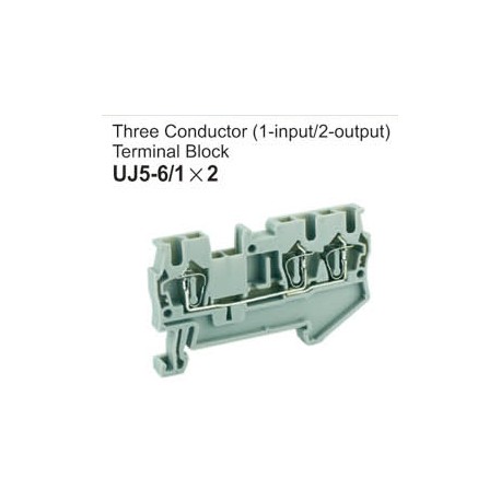 UJ5-6/1x2 Three Conductor Terminal Block