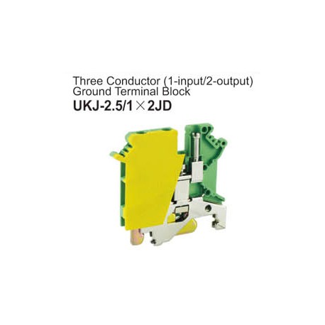 UKJ-2.5/1X2JD Three Conductor Ground Terminal Block