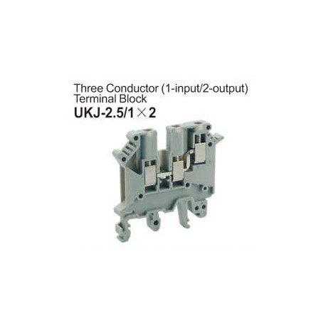 UKJ-2.5/1x2 Three Conductor Terminal Block