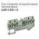 UJ5-1.5/2x2 Four Conductor Terminal Block