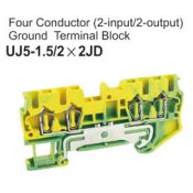 UJ5-1.5/2x2JD Four Conductor Ground Terminal Block