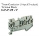 UJ5-2.5/1x2 Three Conductor Terminal Block