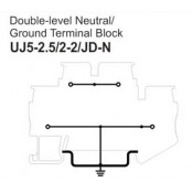 UJ5-2.5/2-2/JD-N Double-Level Neutral Ground Terminal Block