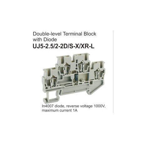 UJ5-2.5/2-2D/S-X/XR-L Double-Level Terminal Block (Diode)