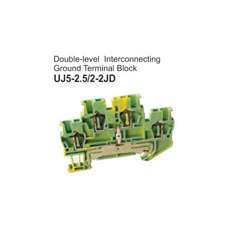 UJ5-2.5/2-2JD Double-Level Interconnecting Ground Terminal Block
