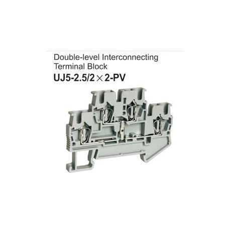 UJ5-2.5/2x2-PV Double-Level Interconnecting Terminal Block