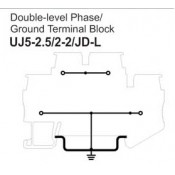 UJ5-2.5/2-2/JD-L Double-Level Phase Ground Terminal Block